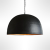 Black noir pendant light with chain on a white background