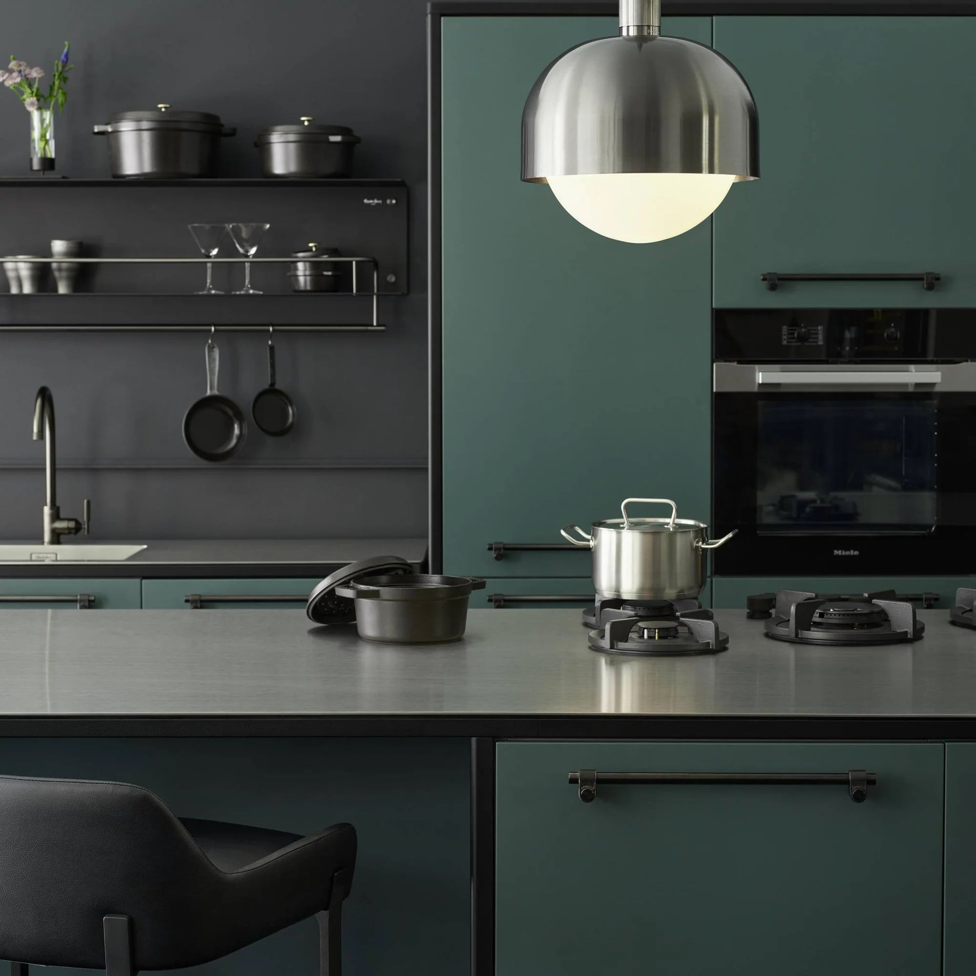 Forked Shade and Globe Pendant