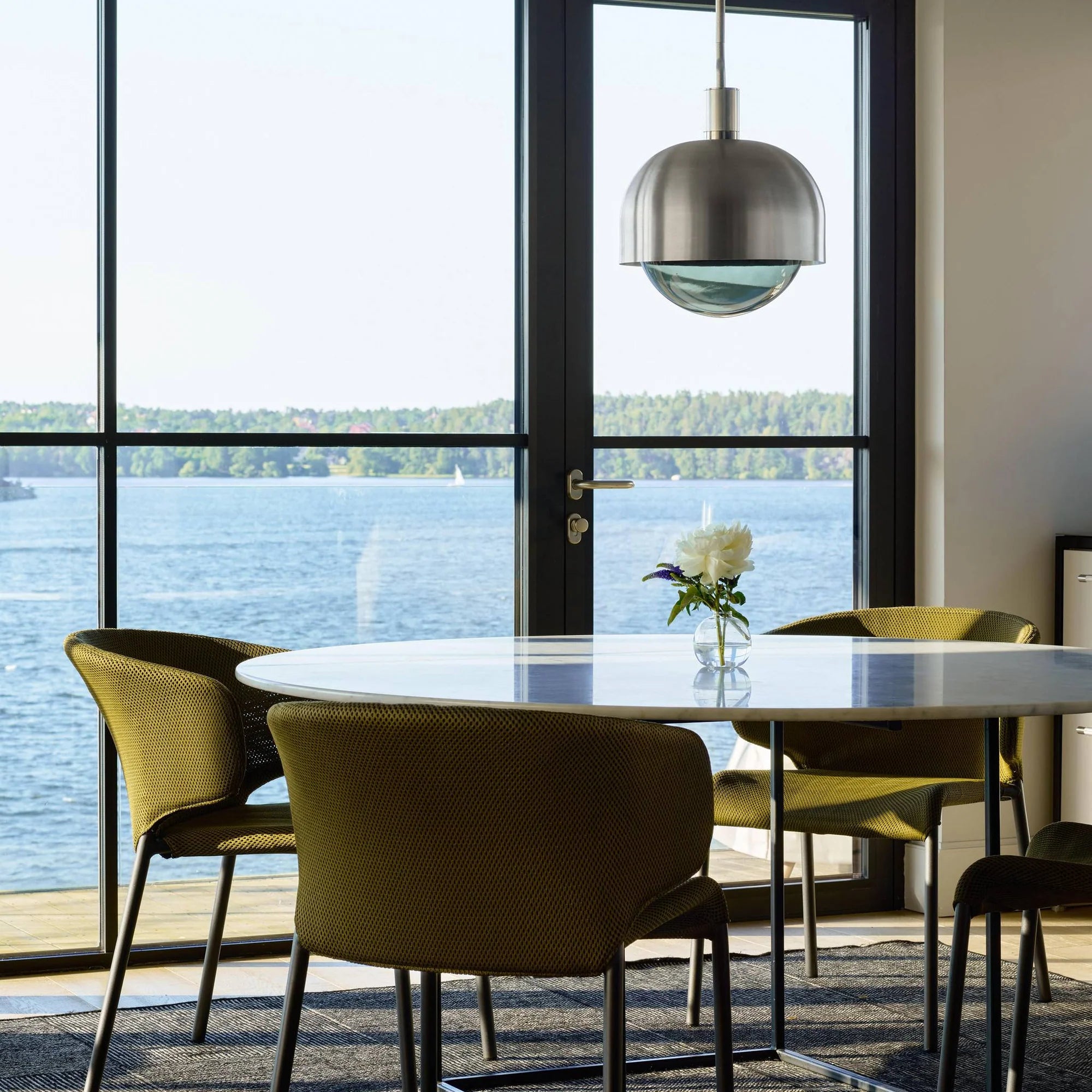 Forked Shade and Globe Pendant