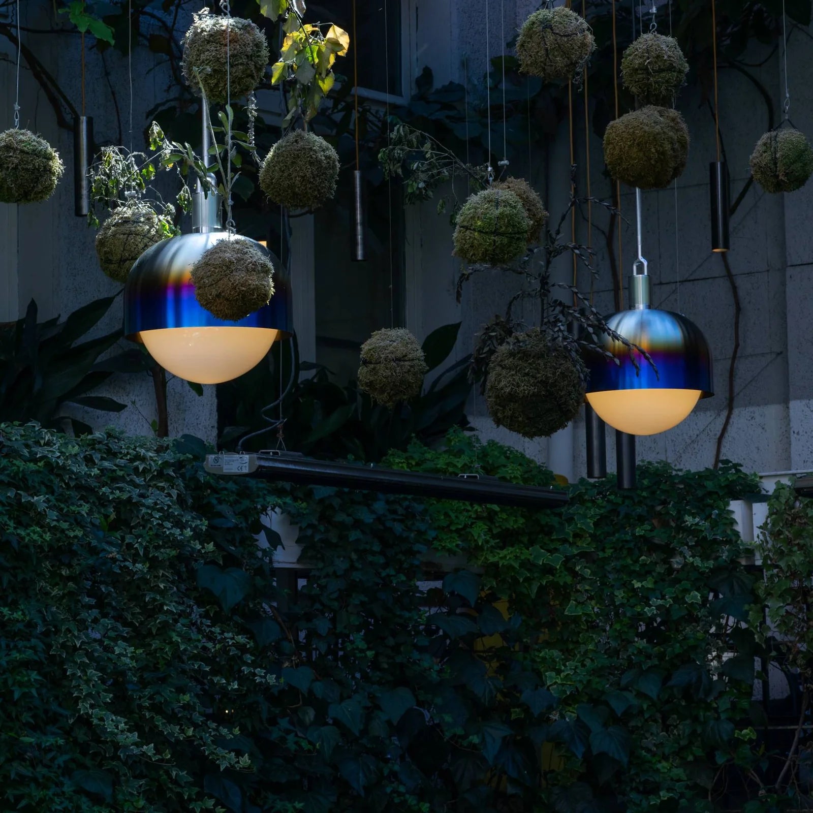 Forked Shade and Globe Pendant