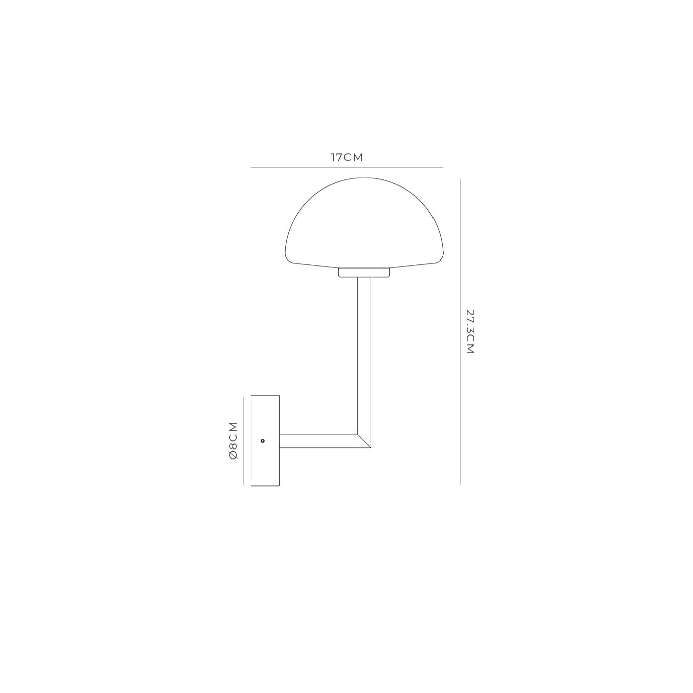 Orb Dome Long Arm Wall Light