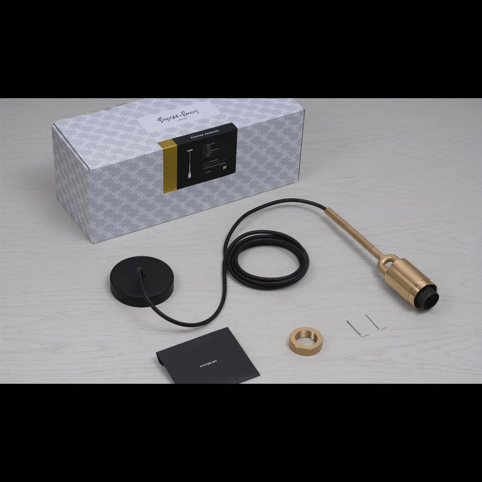 Forked Shade and Globe Pendant