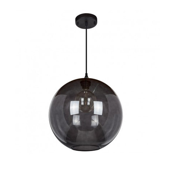 Smokey Grey Glass Globe Pendant Light