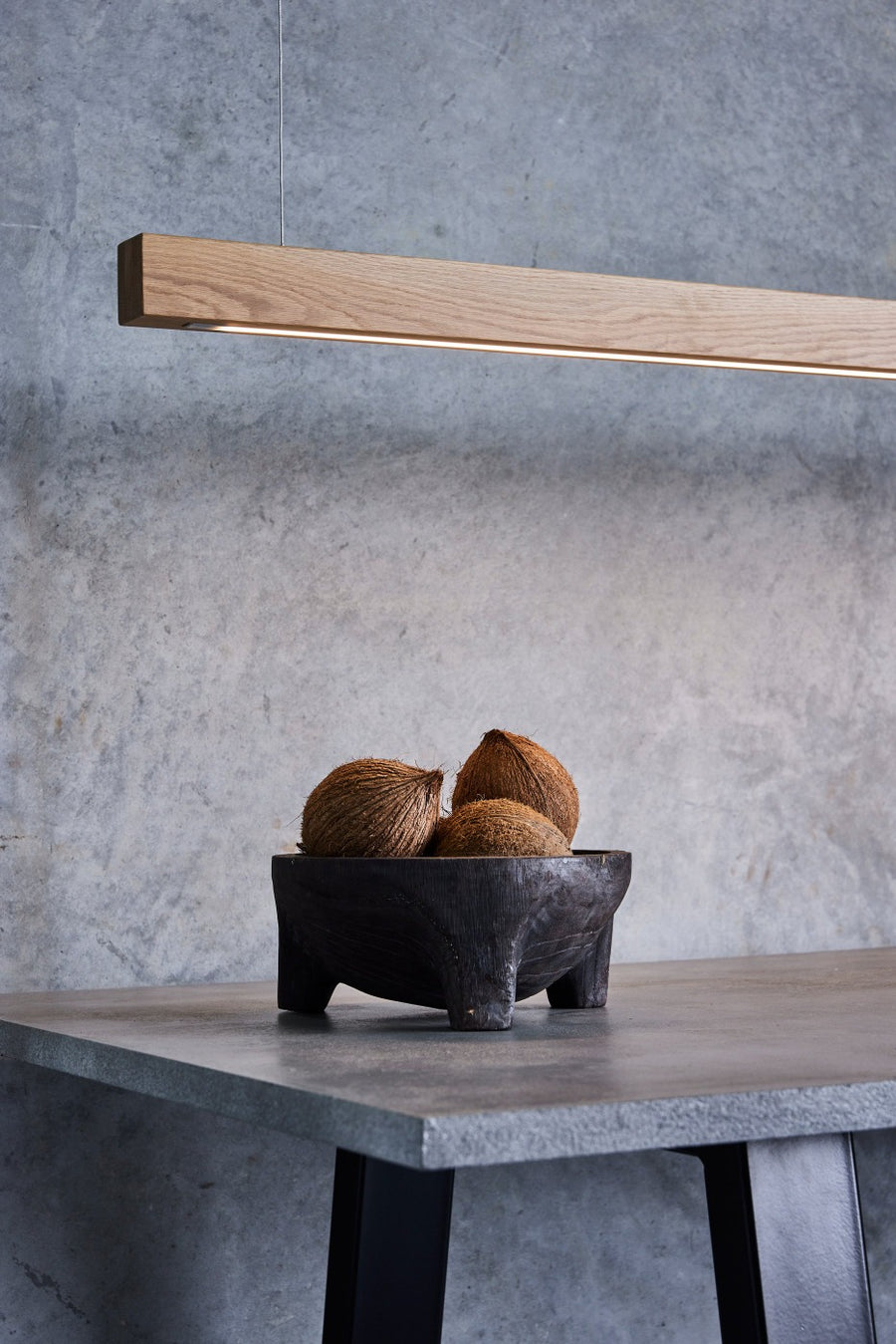 Custom LED Linear Pendant | Oak | Made in NZ by Social Light